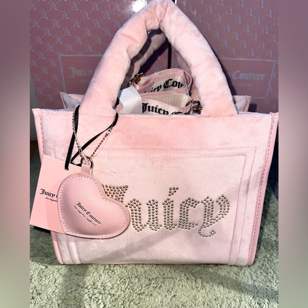 NWT Juicy Couture Extra Spender Mini Tote In Pink Diamond